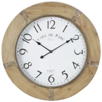 Ivy Collection Honeoye Wall Clock in White by UMA Enterprises