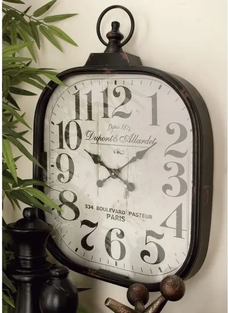 Ivy Collection Iwona Wall Clock in Ivory;Black by UMA Enterprises