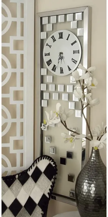 Ivy Collection Bonvalot Wall Clock in Silver by UMA Enterprises