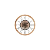 26" Gear Wall Clock in Natural;Black by Cooper Classics
