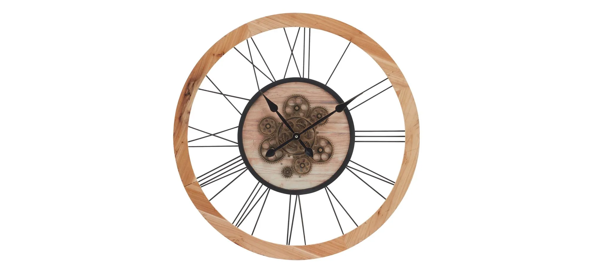 26" Gear Wall Clock in Natural;Black by Cooper Classics