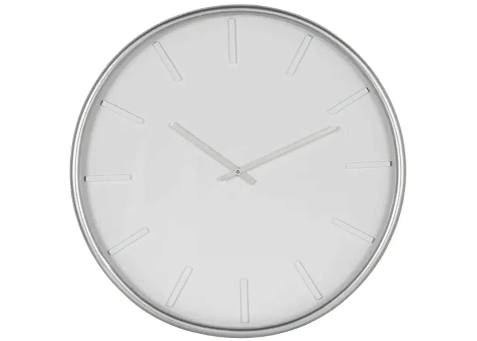 24" Silver Metal Wall Clock in Silver by Cooper Classics