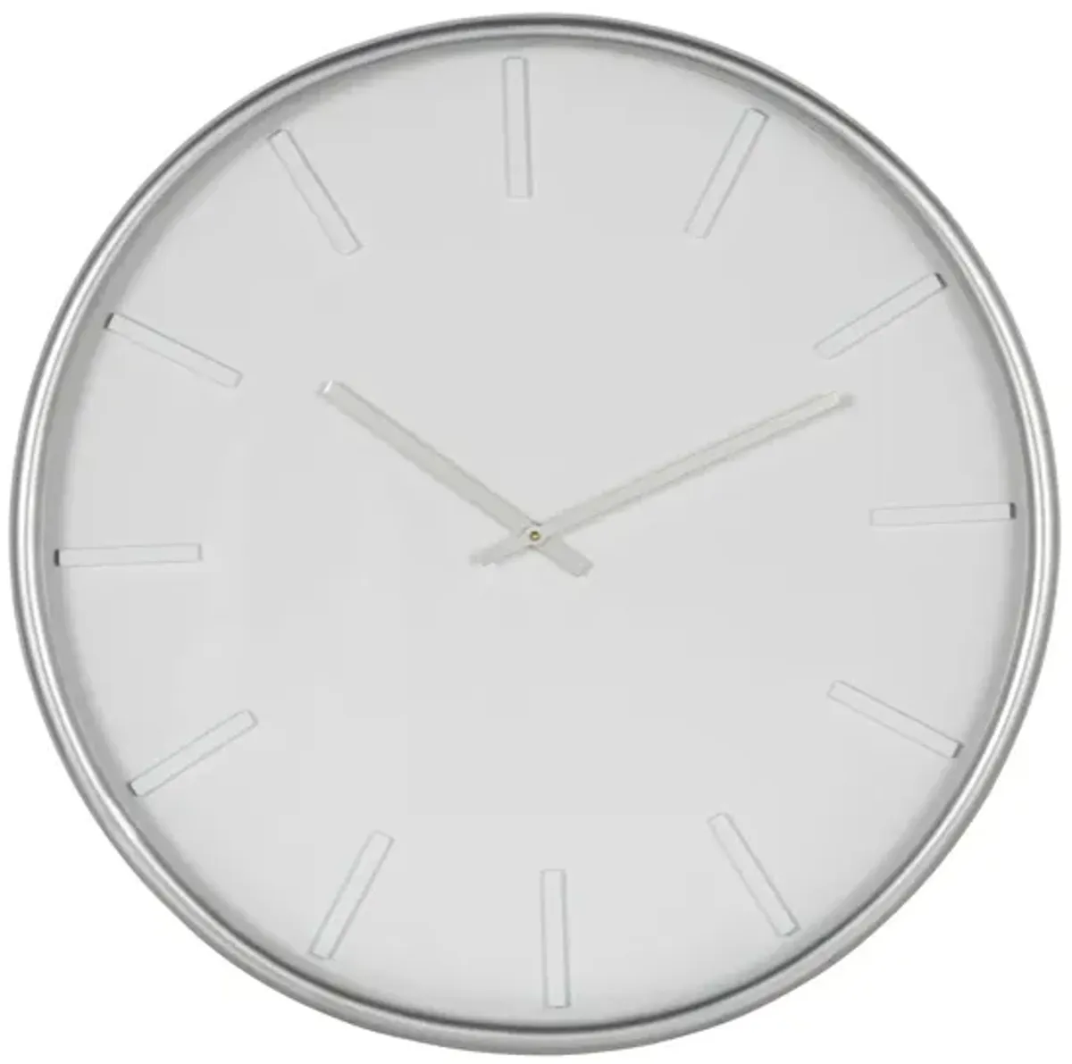 24" Silver Metal Wall Clock in Silver by Cooper Classics