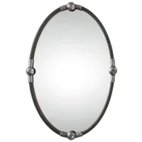 Carrick Black Oval Mirror in Black by Uttermost