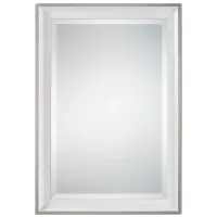 Lahvahn White Silver Mirror in White / Silver by Uttermost
