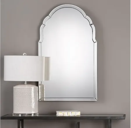 Brayden Frameless Arched Mirror in Silver by Uttermost