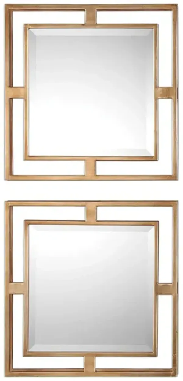 Allick Gold Square Mirrors: Set of 2