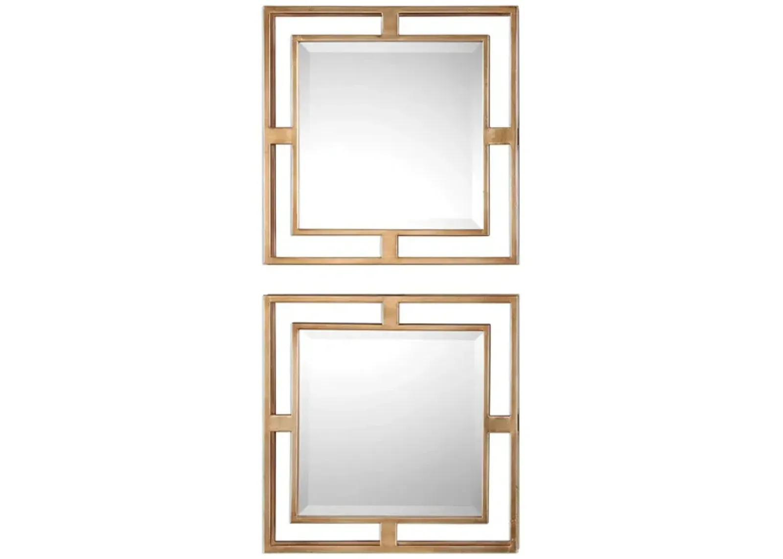 Allick Gold Square Mirrors: Set of 2 in Gold by Uttermost