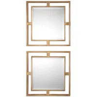 Allick Gold Square Mirrors: Set of 2 in Gold by Uttermost