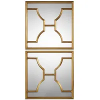 Misa Gold Square Mirrors: Set of 2 in Gold by Uttermost