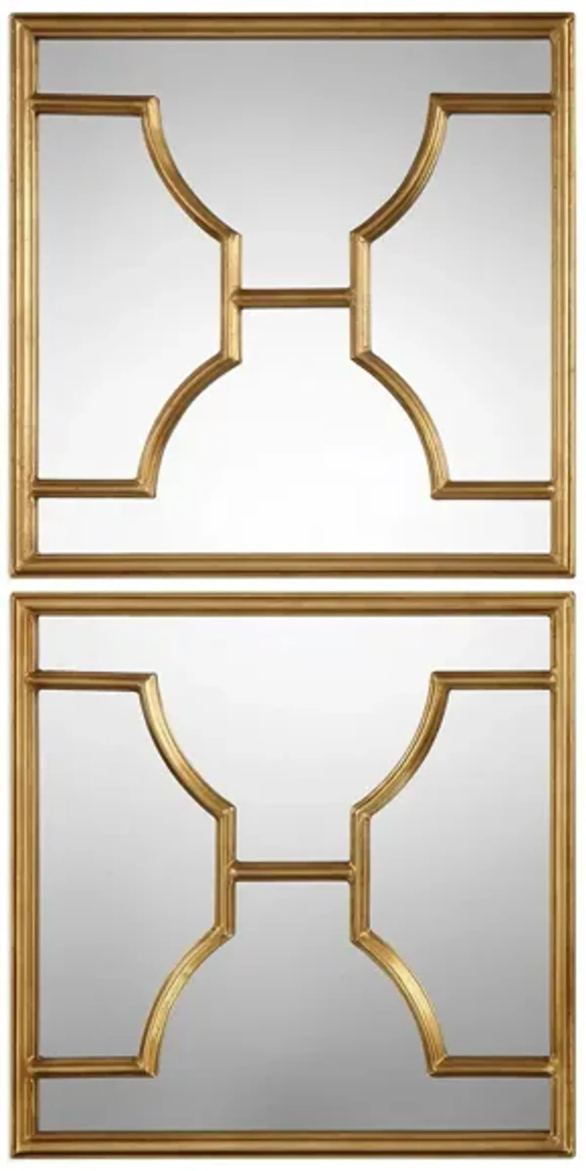 Misa Gold Square Mirrors: Set of 2 in Gold by Uttermost