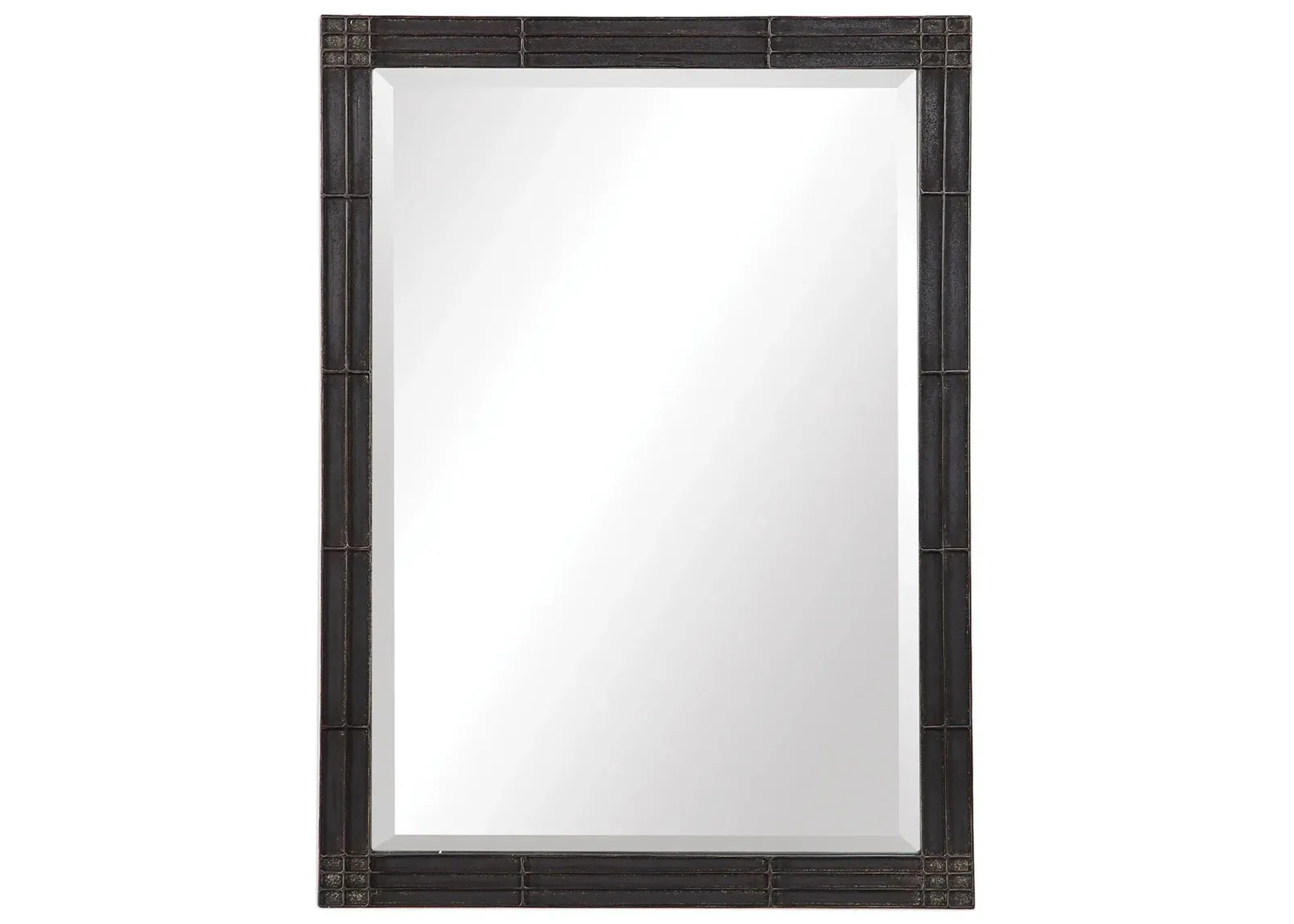 Gower Aged Black Vanity Mirror in Black by Uttermost