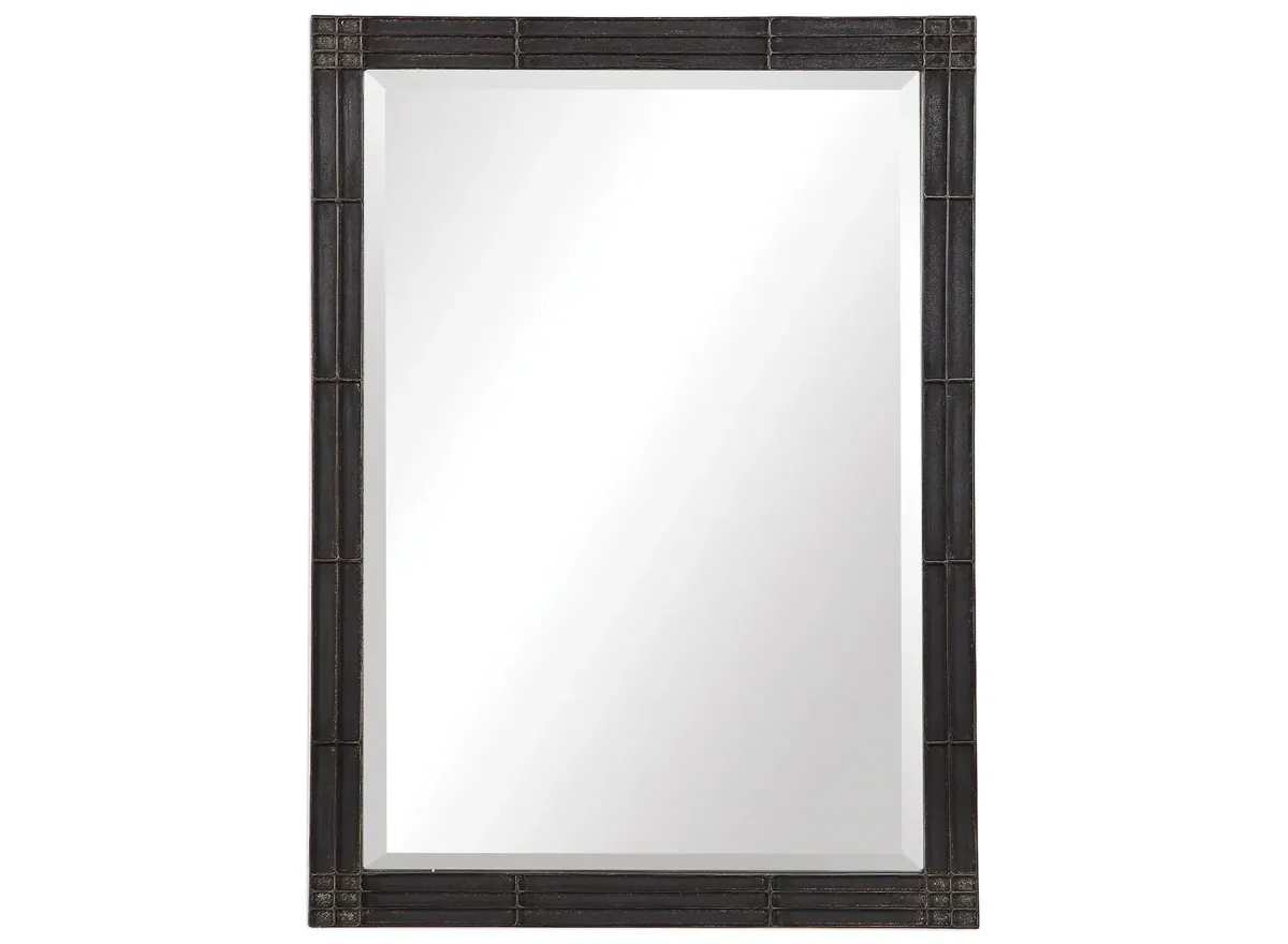 Gower Aged Black Vanity Mirror in Black by Uttermost