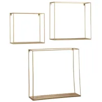 Efharis Wall Shelf Set in Natural/Gold Finish by Ashley Express