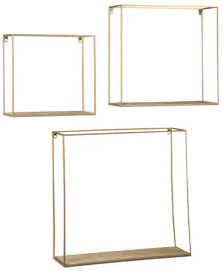 Efharis Wall Shelf Set in Natural/Gold Finish by Ashley Express