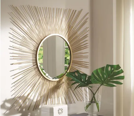 Elspeth Accent Mirror in Gold Finish by Ashley Express
