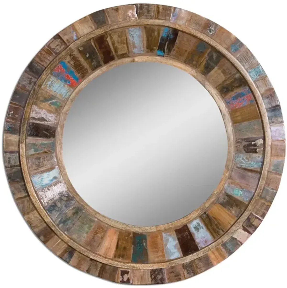 Jeremiah Round Wood Wall Mirror