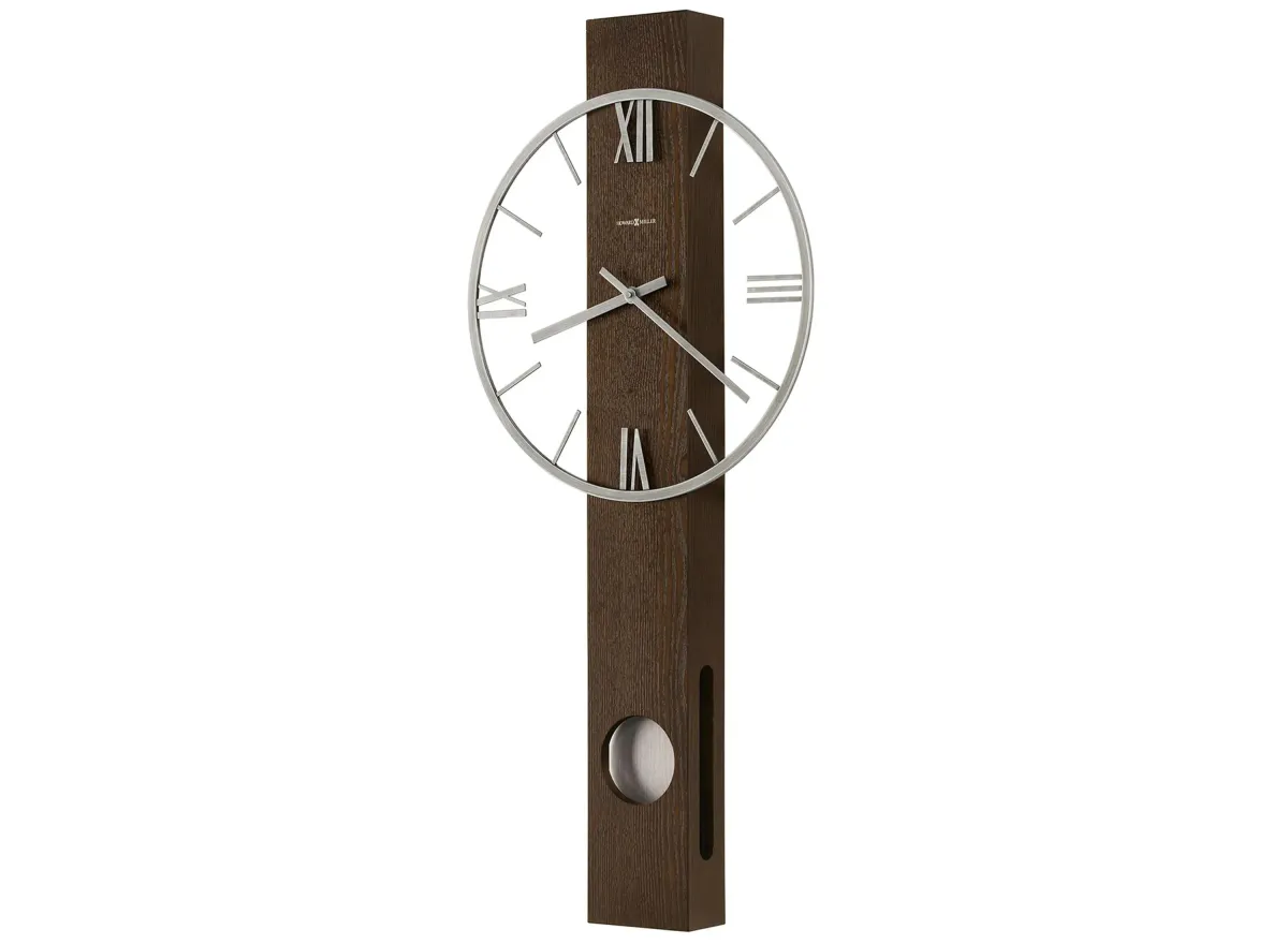 Halo Wall Clock in Brown by Howard Miller