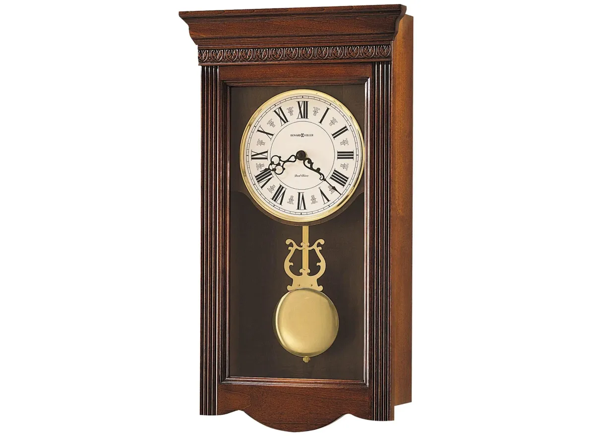 Eastmont Wall Clock in Windsor Cherry by Howard Miller