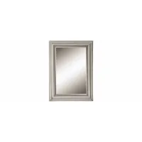 Stuart Silver Beaded Wall Mirror in Silver Leaf by Uttermost
