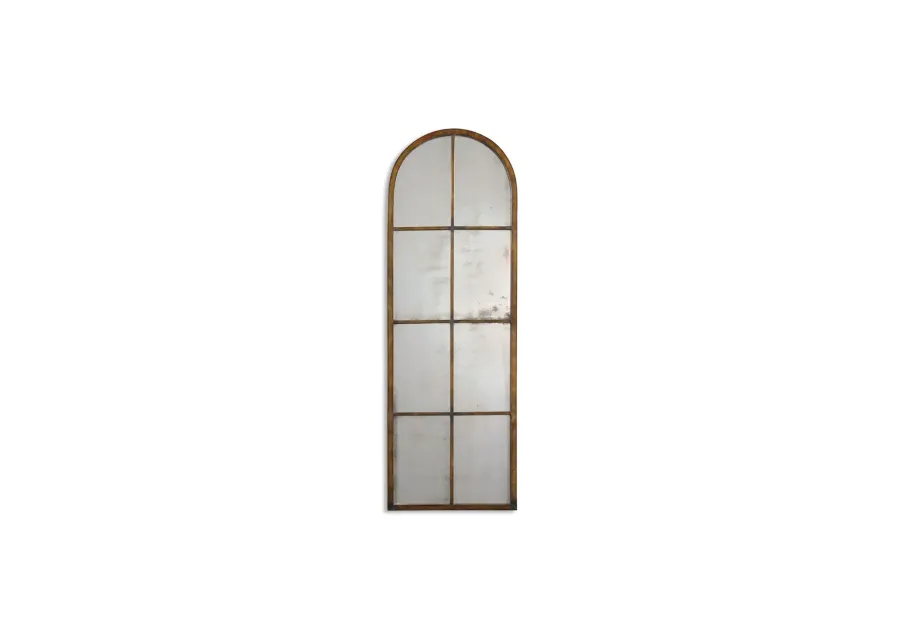 Amiel Arched Brown Wall Mirror in Maple Brown by Uttermost