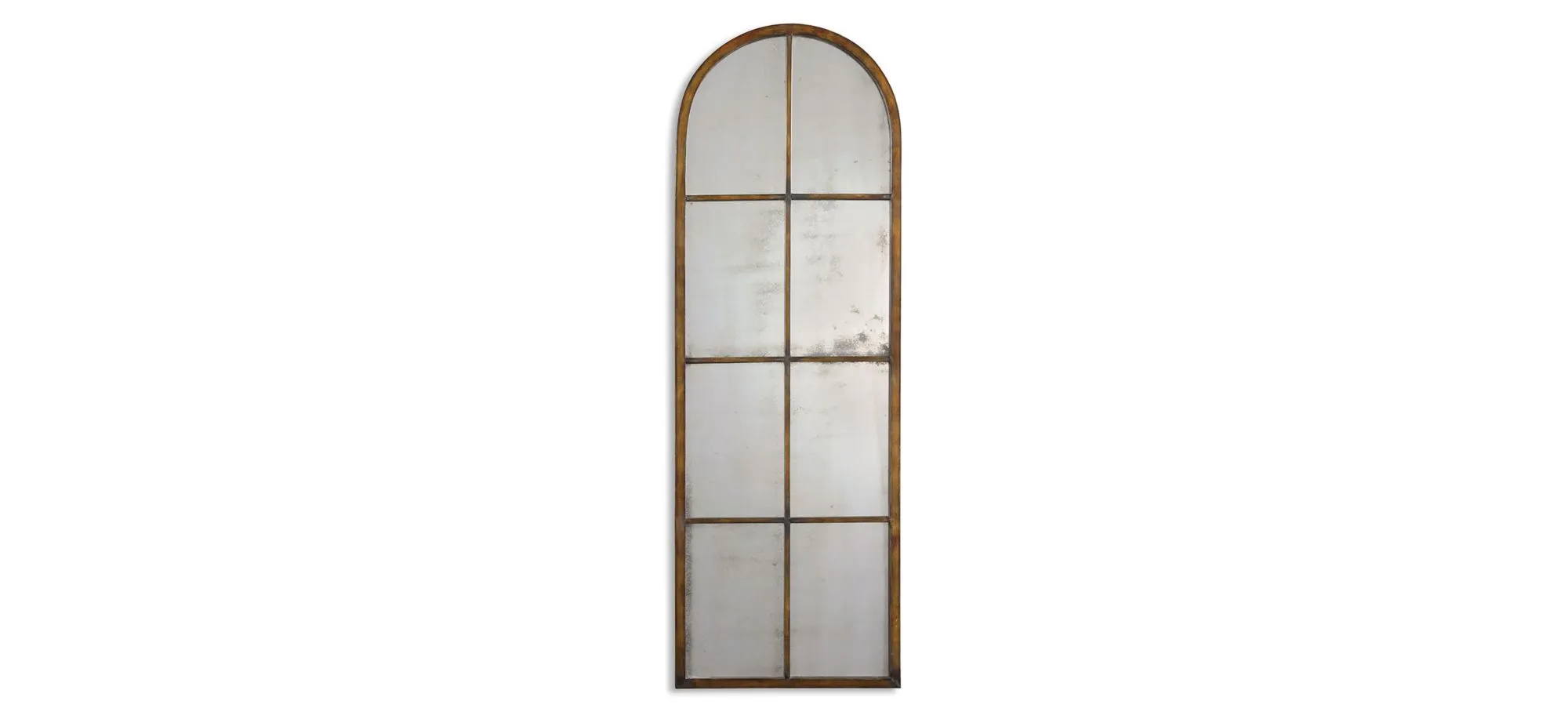 Amiel Arched Brown Wall Mirror in Maple Brown by Uttermost