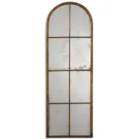 Amiel Arched Brown Wall Mirror in Maple Brown by Uttermost