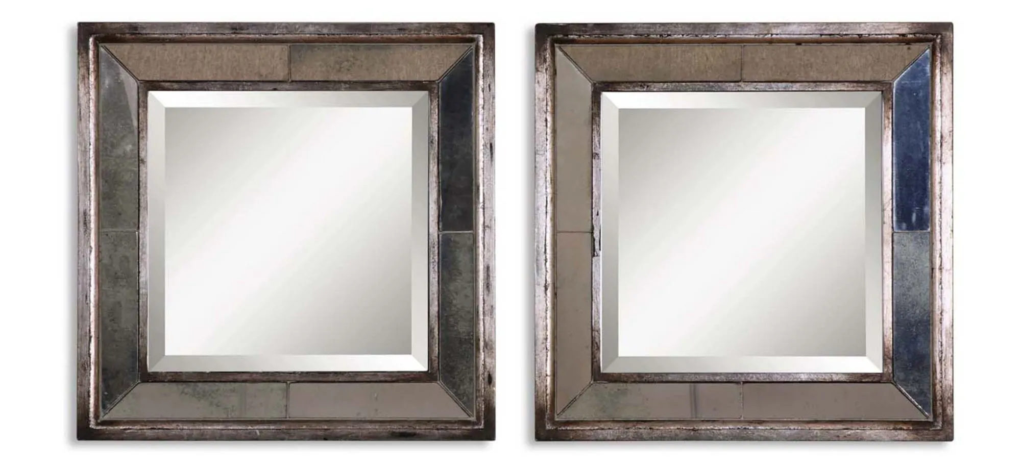 Davion Wall Mirror: Set of 2 in Antiqued Silver Leaf by Uttermost