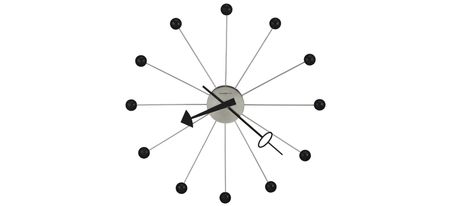 Ball II Wall Clock in Black by Howard Miller