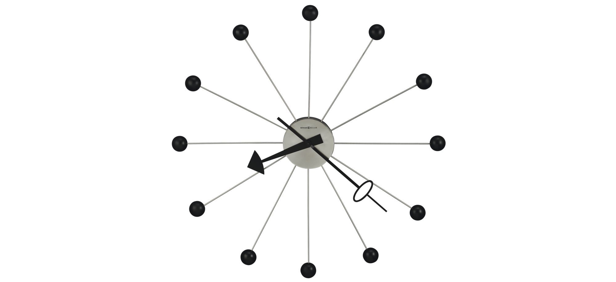 Ball II Wall Clock in Black by Howard Miller