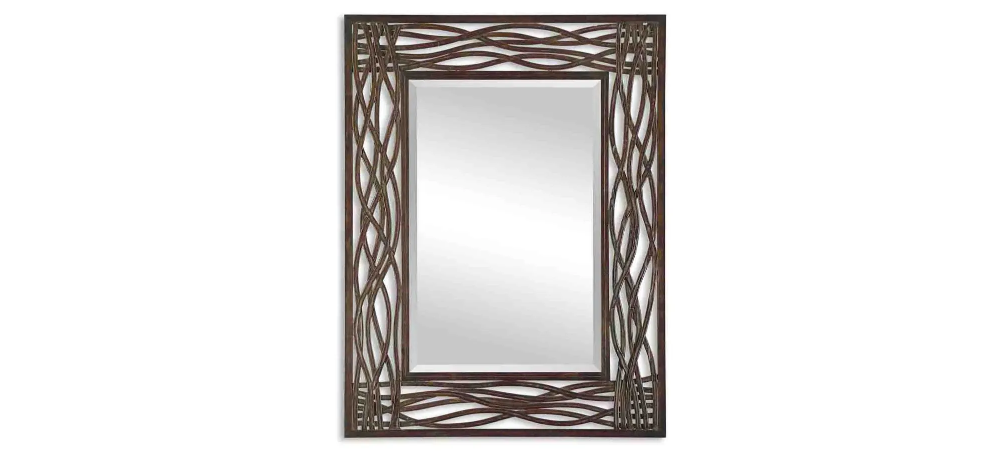 Dorigrass Brown Metal Wall Mirror in Mocha Brown by Uttermost