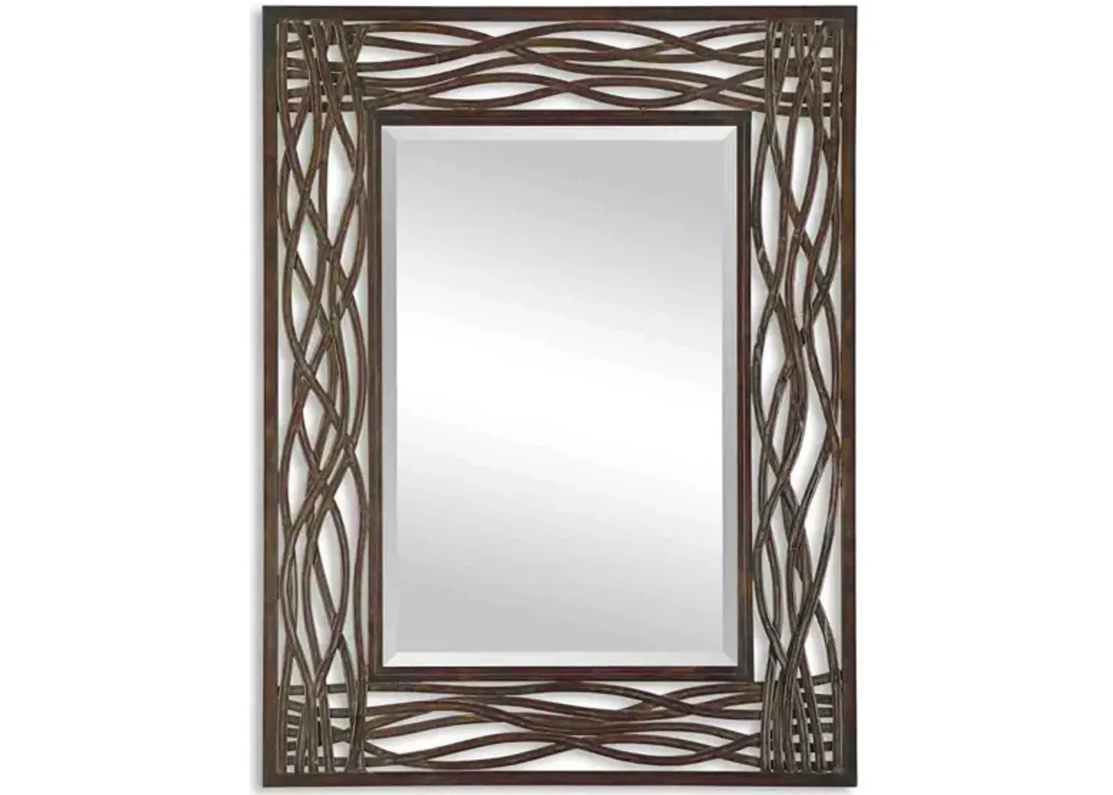 Dorigrass Brown Metal Wall Mirror in Mocha Brown by Uttermost