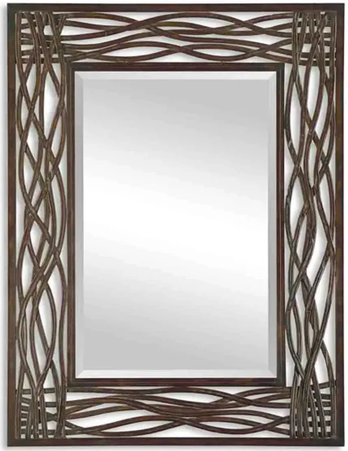 Dorigrass Brown Metal Wall Mirror in Mocha Brown by Uttermost