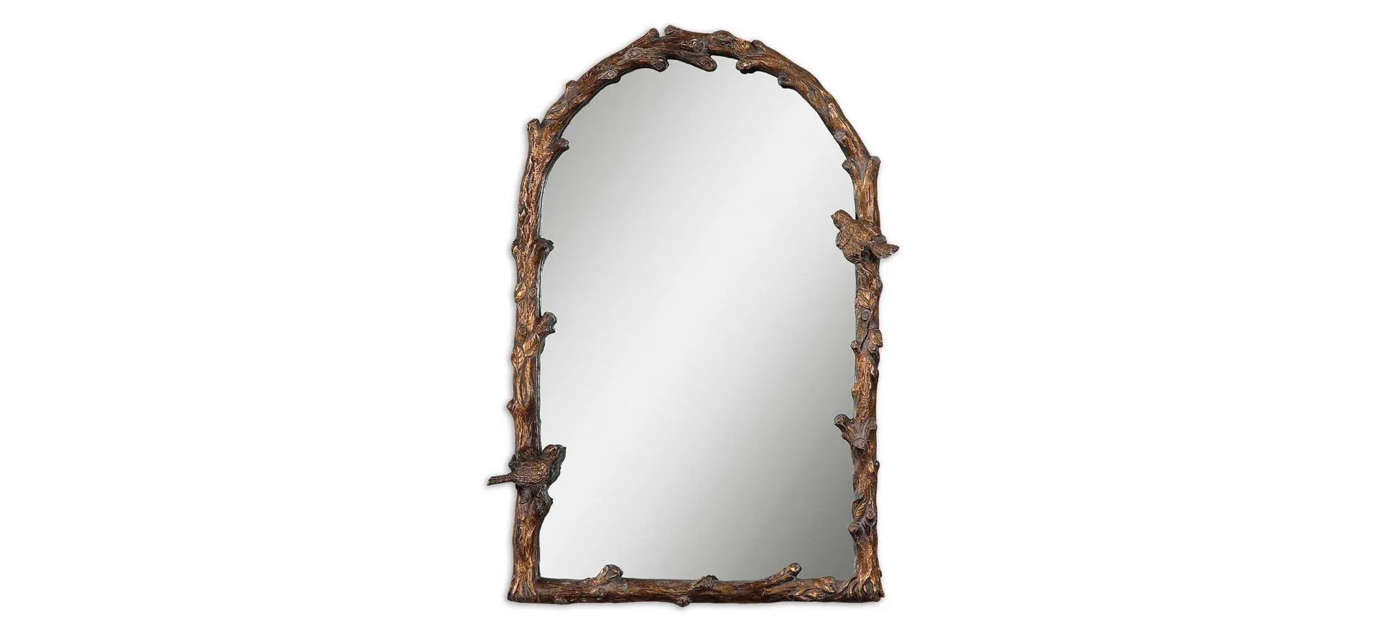 Paza Arch Wall Mirror in Antiqued Gold Leaf by Uttermost
