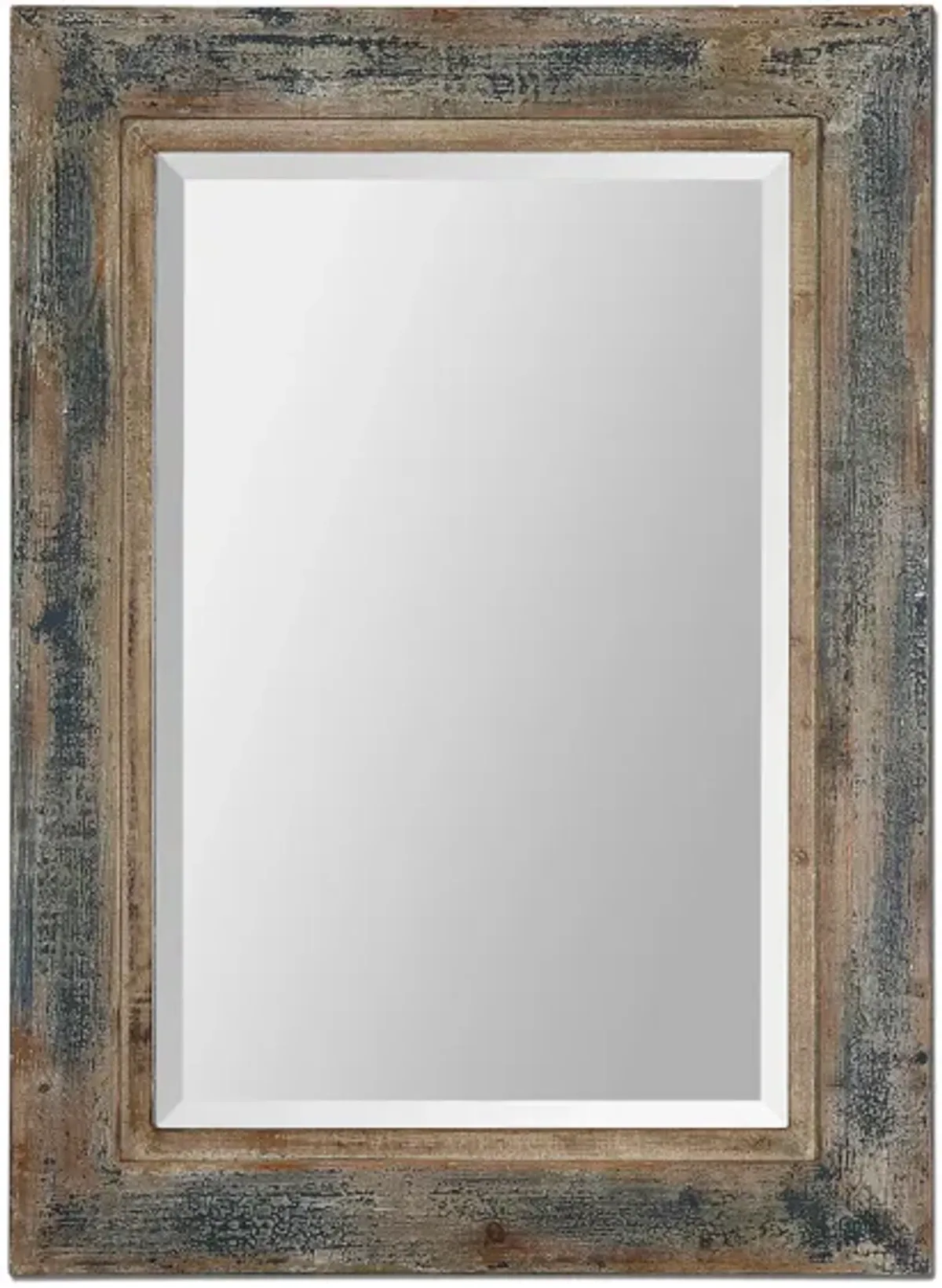 Bozeman Distressed Blue Wall Mirror in Distressed State Blue by Uttermost