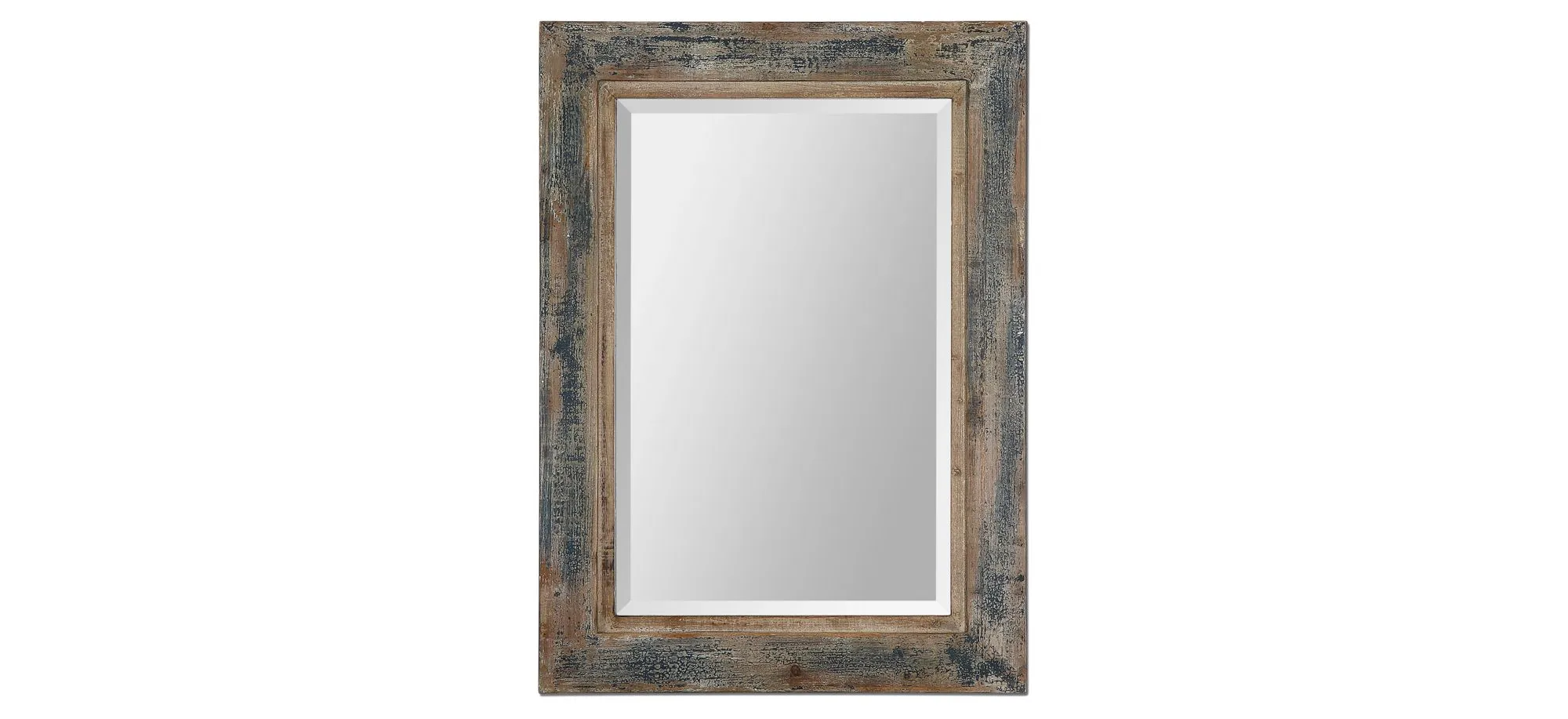 Bozeman Distressed Blue Wall Mirror in Distressed State Blue by Uttermost