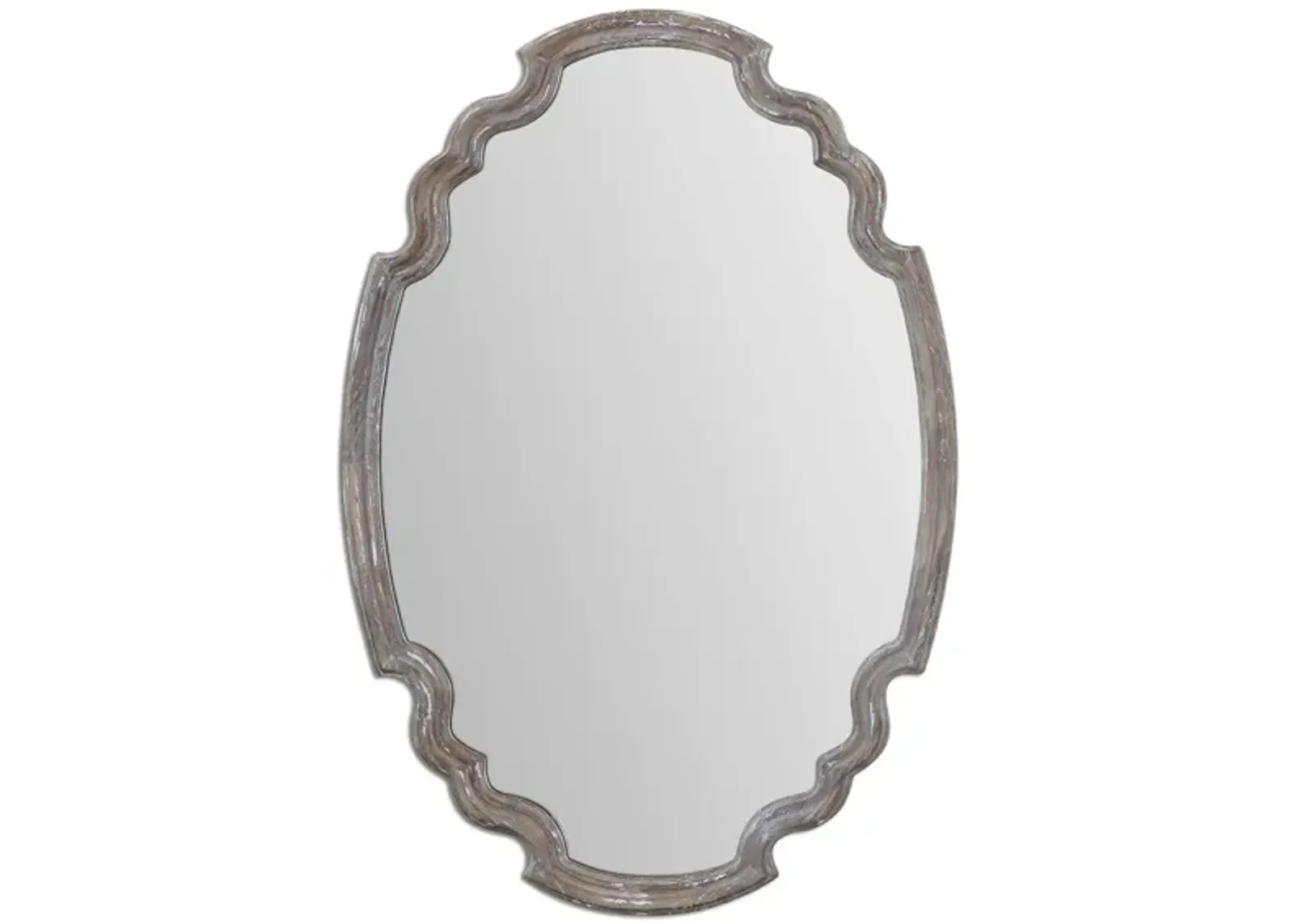 Ludovica Aged Wood Wall Mirror in Light Gray by Uttermost