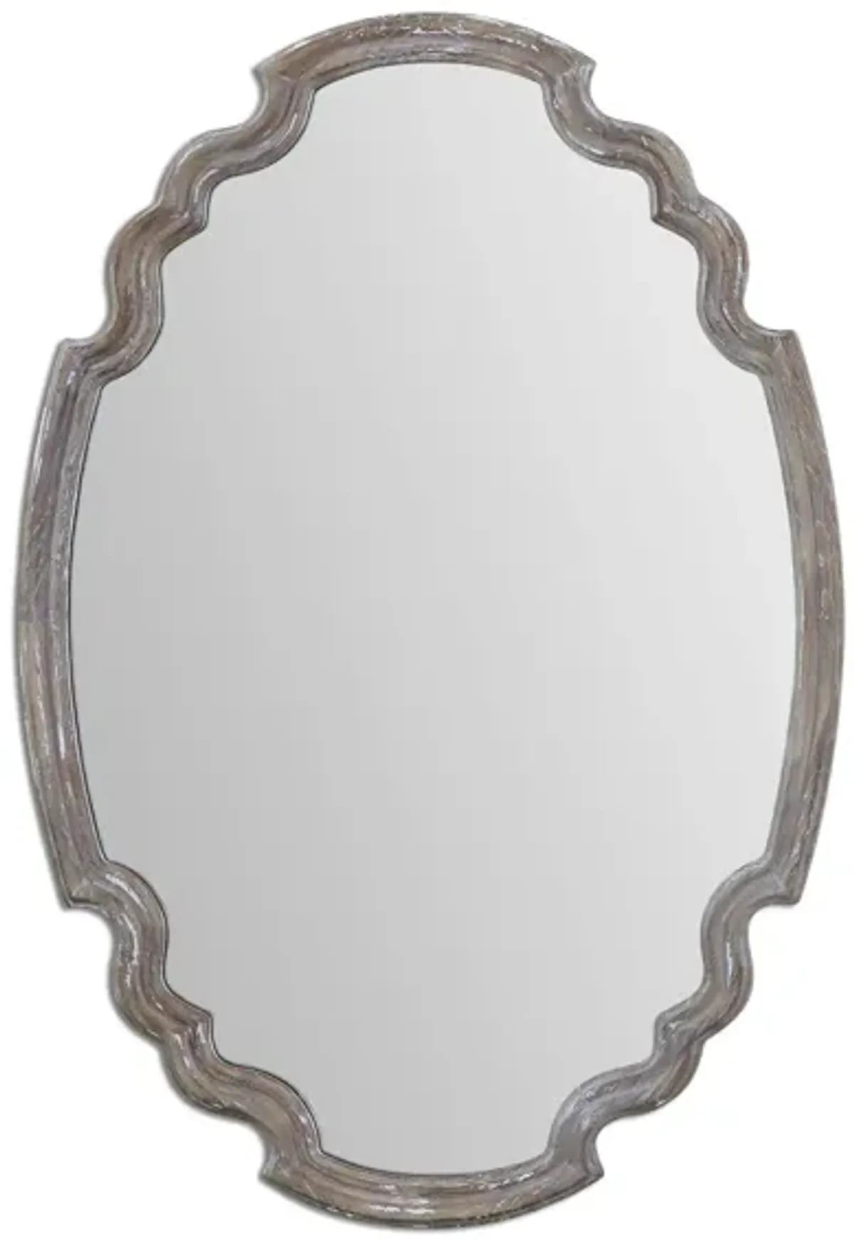 Ludovica Aged Wood Wall Mirror in Light Gray by Uttermost