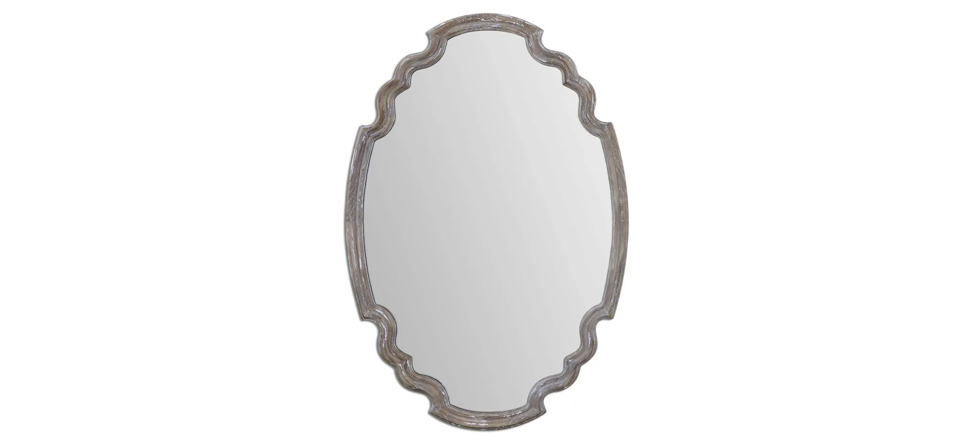 Ludovica Aged Wood Wall Mirror in Light Gray by Uttermost