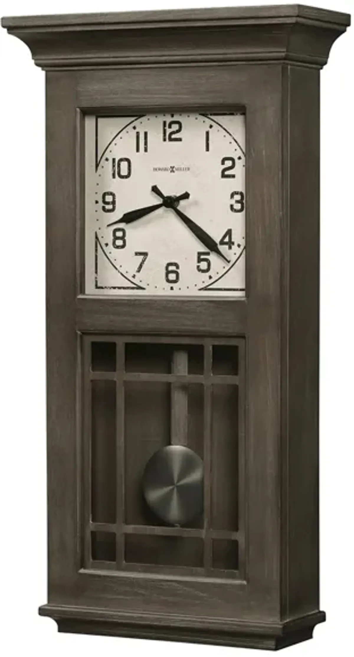 Amos Wall Clock in Aged Auburn by Howard Miller