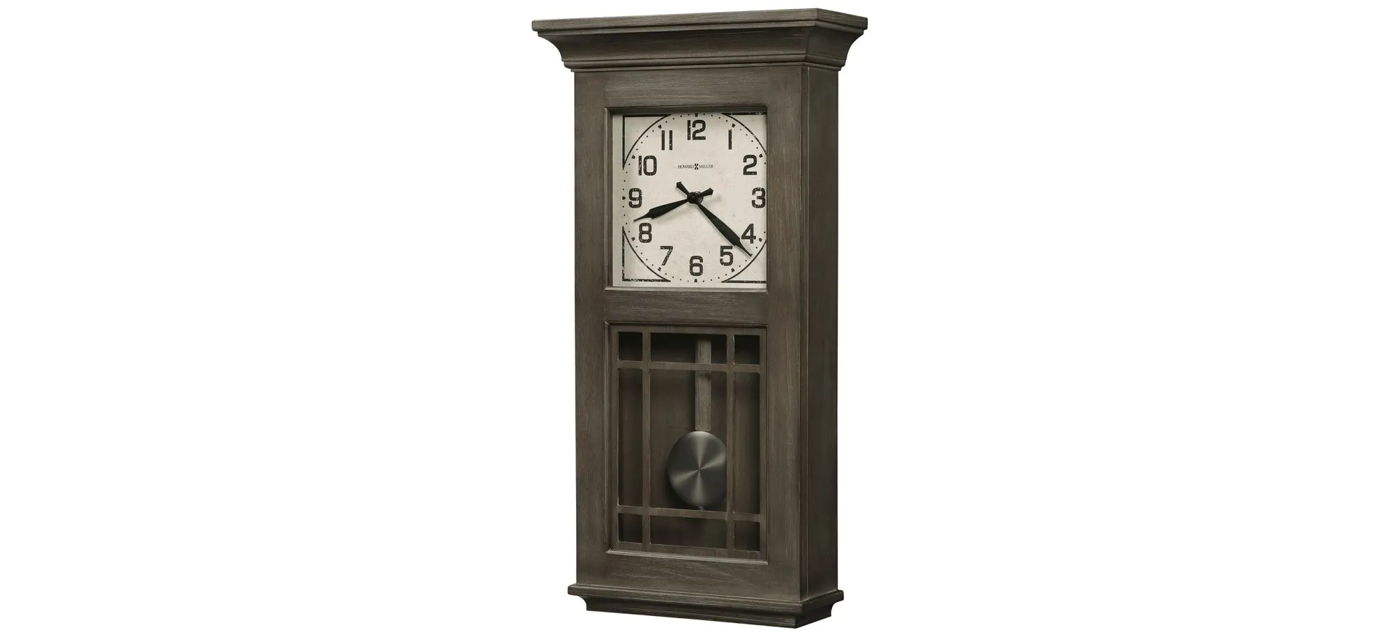 Amos Wall Clock in Aged Auburn by Howard Miller