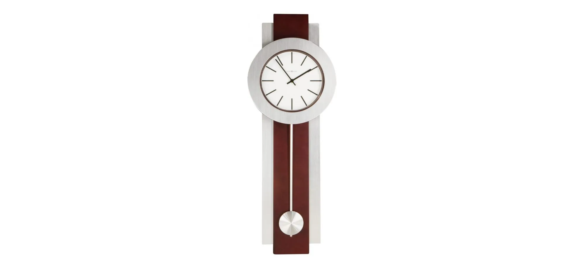 12" Wall Clock in Brushed Nickel / Brown by Howard Miller Clock