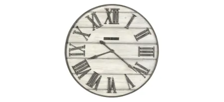 36.5" Wall Clock in Aged Gray and White-Washed by Howard Miller Clock