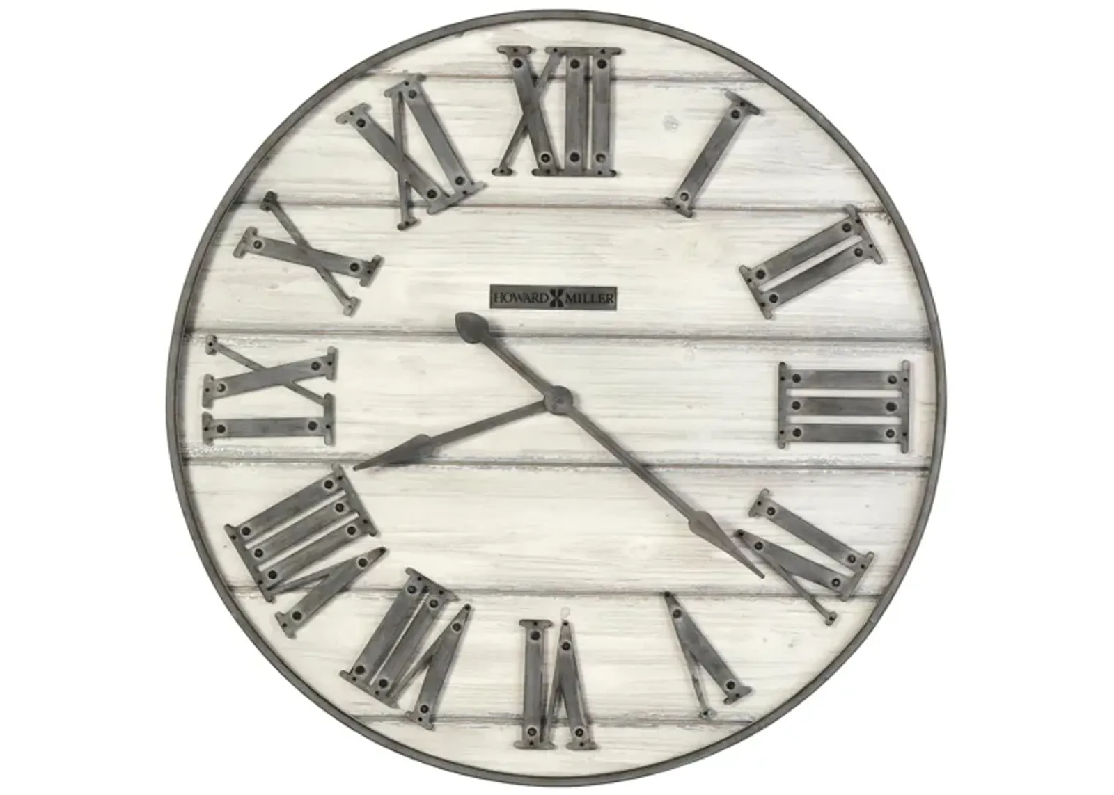 36.5" Wall Clock in Aged Gray and White-Washed by Howard Miller Clock