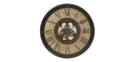 32" Wall Clock in Antique Brass by Howard Miller Clock