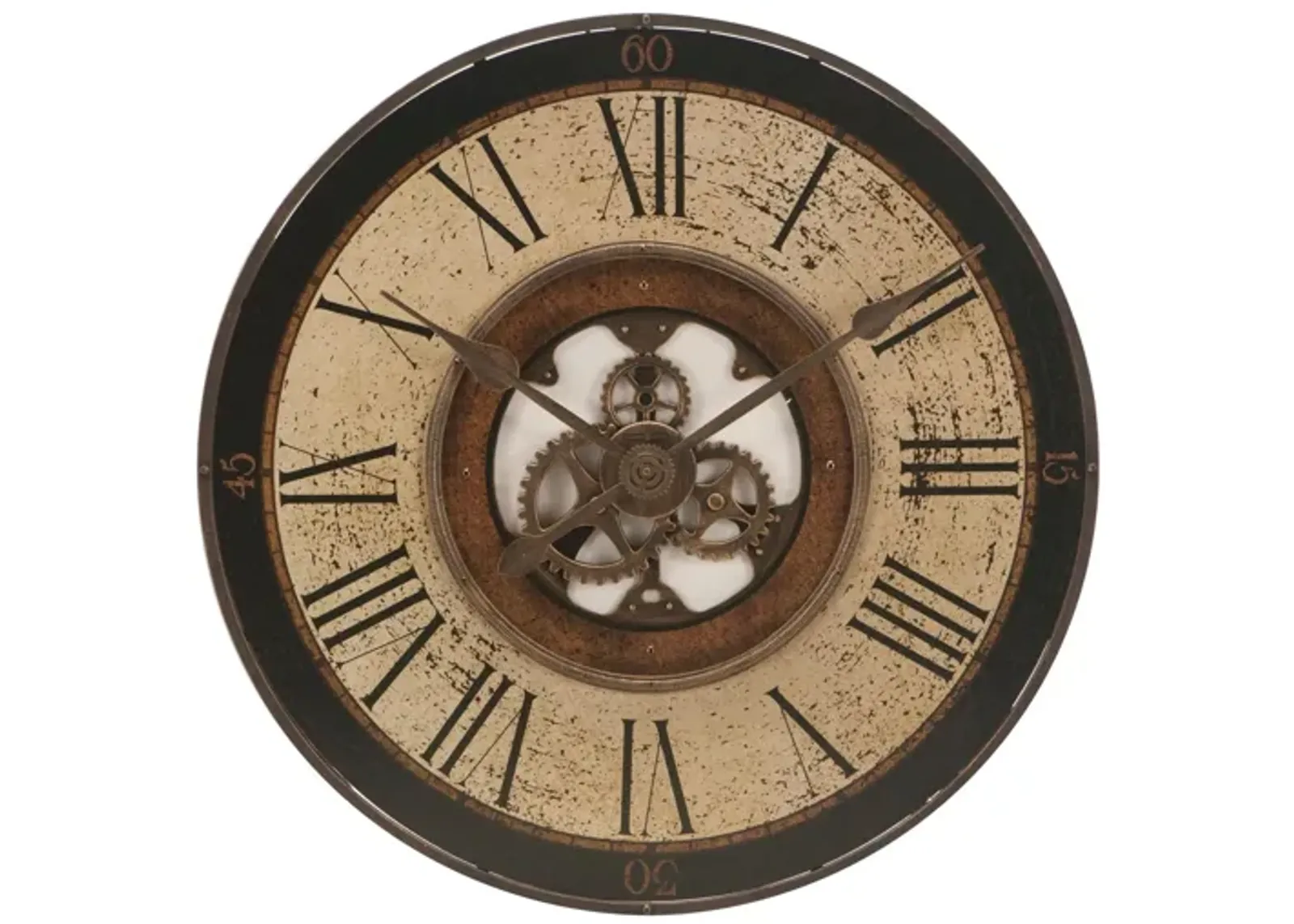 32" Wall Clock in Antique Brass by Howard Miller Clock