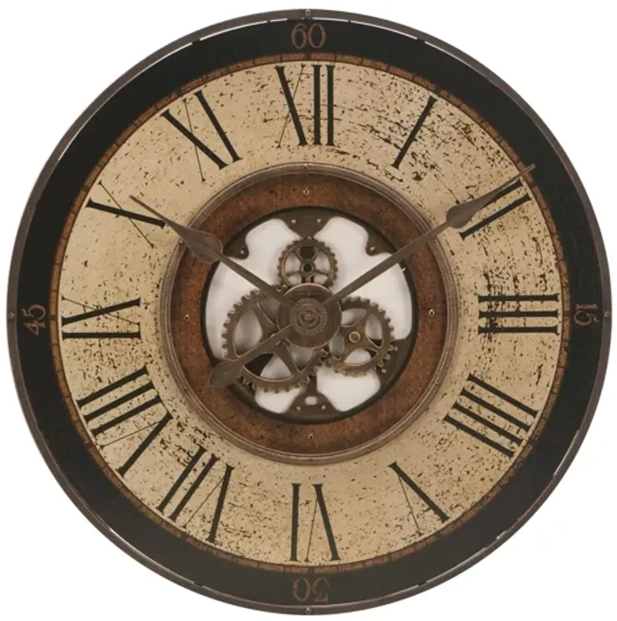 32" Wall Clock in Antique Brass by Howard Miller Clock