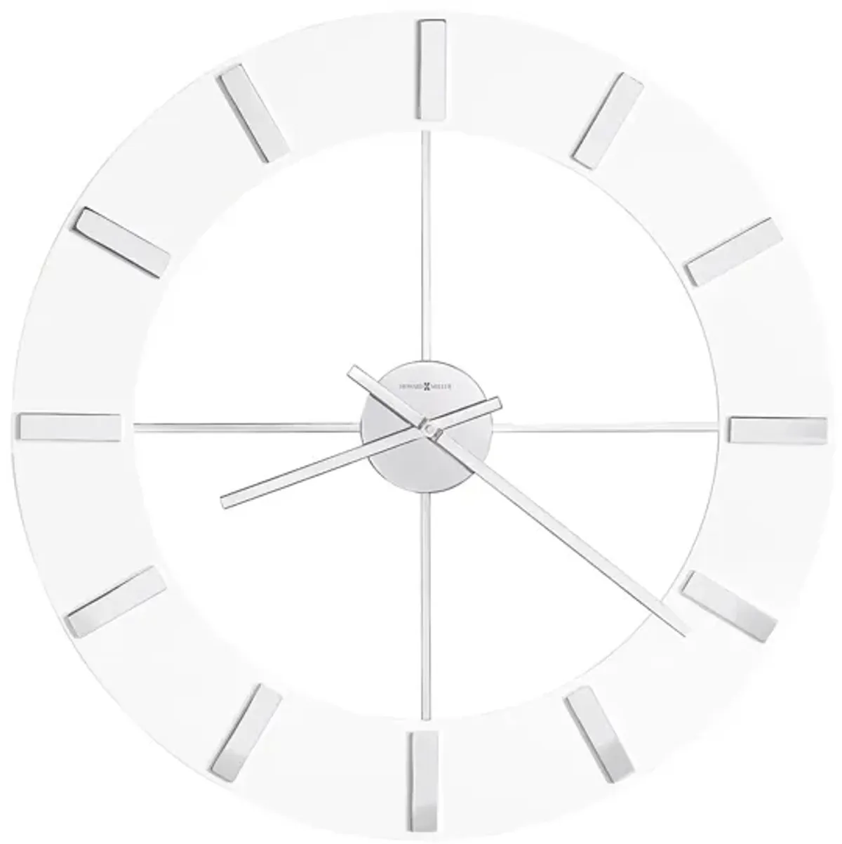 30" Wall Clock in White and Silver by Howard Miller Clock