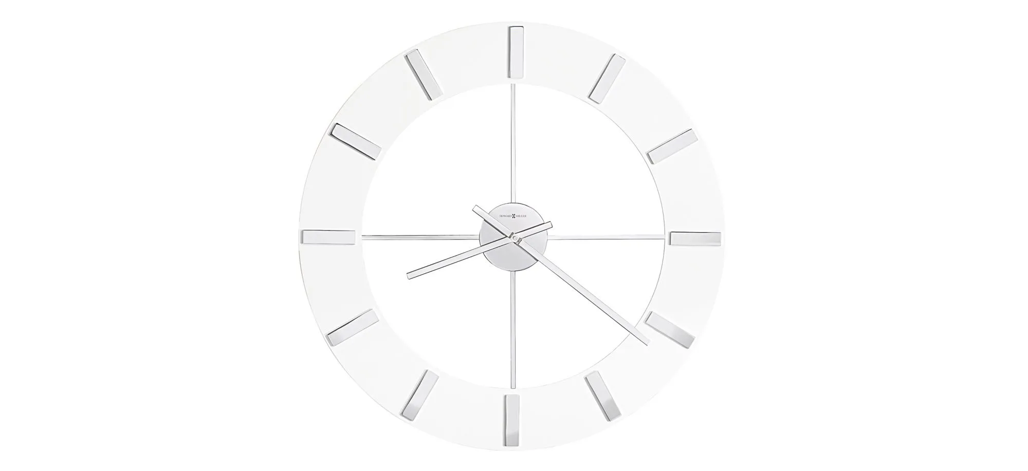 30" Wall Clock in White and Silver by Howard Miller Clock