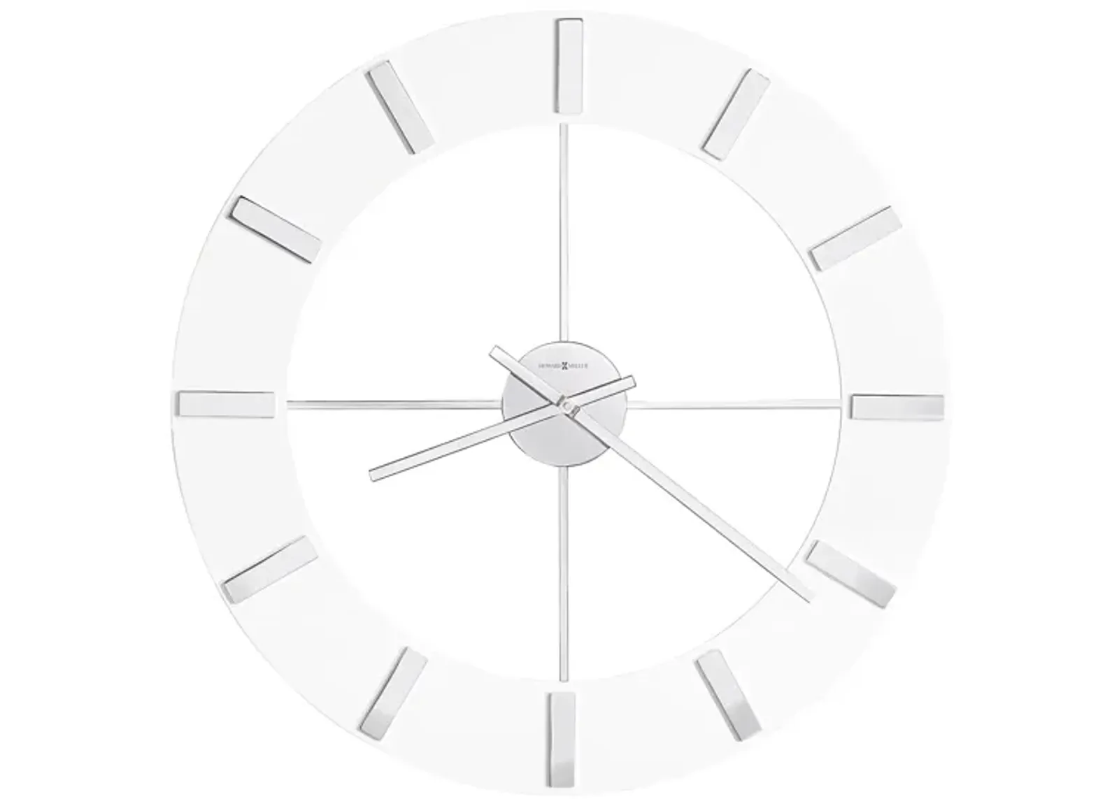 30" Wall Clock in White and Silver by Howard Miller Clock